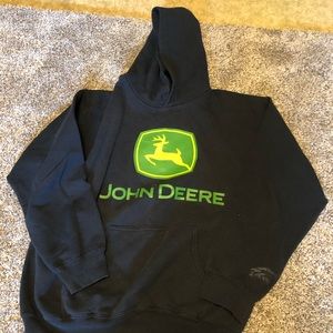 John Deere Black Hooded Sweatshirt